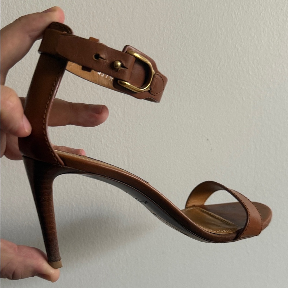 *ELEGANT* Ralph Lauren Collection Tan Heeled Sandals US 7 NO BOX
